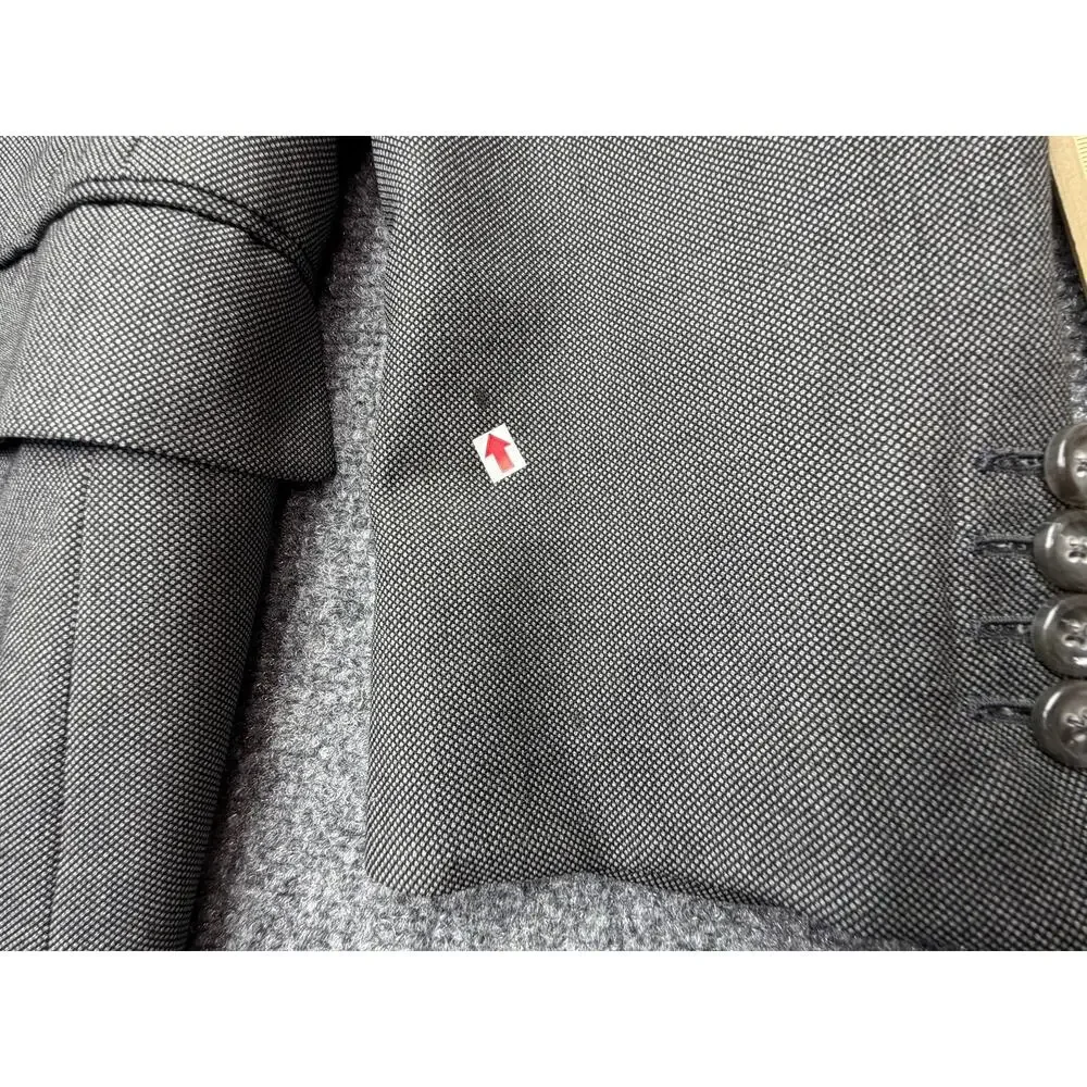 Hickey Freeman 44L Loro Piana Super 120s Wool Sport Coat Gray Made USA